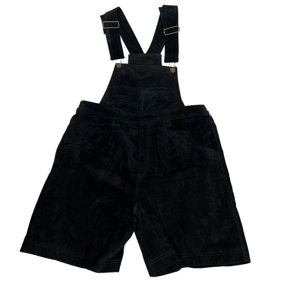 Vintage Don’t Stop black suede short overalls size L